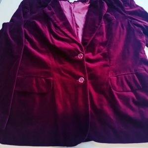 Vintage Crimson Velvet Blazer